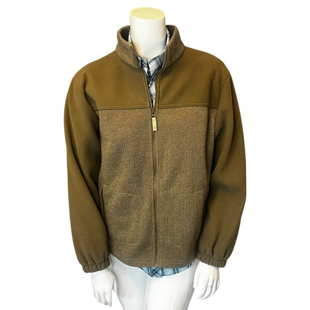 Woolrich Women's Fleece Lined Sweater Jacket Brown Tan Size XL